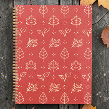 Herfstbladeren Eenvoudige Grafische Print in Rood