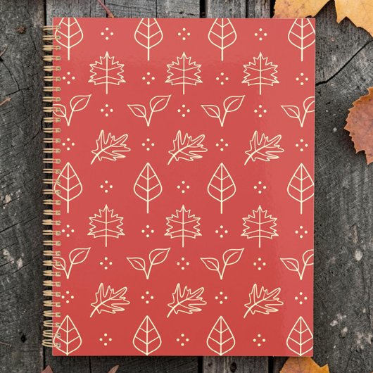Herfstbladeren Eenvoudige Grafische Print in Rood Planner