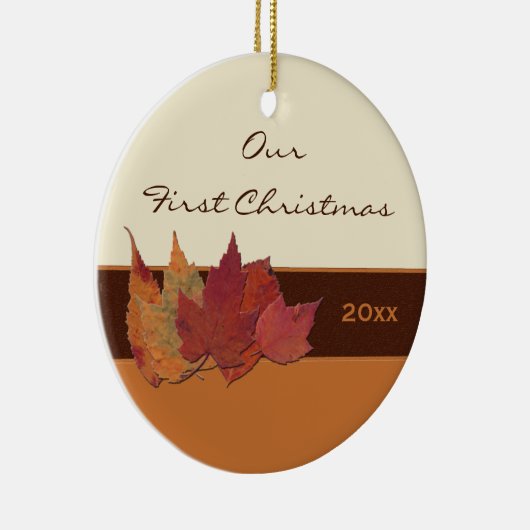 Herfstbladeren Eerste kerst Keepsake Ornament (Rechts)