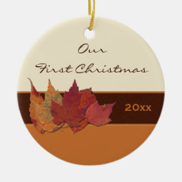 Herfstbladeren Eerste kerst Keepsake Ornament