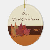 Herfstbladeren Eerste kerst Keepsake Ornament (Links)