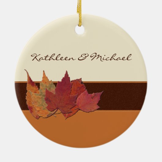 Herfstbladeren Eerste kerst Keepsake Ornament (Achterkant)