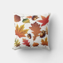 Herfstbladeren & Eikel Patroon Kussen