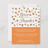 Herfstbladeren eikels geven Bedankt Diner Party Kaart (Voorkant)