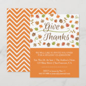 Herfstbladeren eikels geven Bedankt Diner Party Kaart (Voorkant / Achterkant)