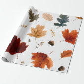 Herfstbladeren & Eikels Inpakpapier (Uitgerold)