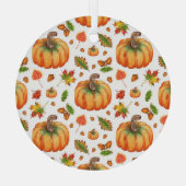 Herfstbladeren, eikels: waterverf. glas ornament (Achterkant)
