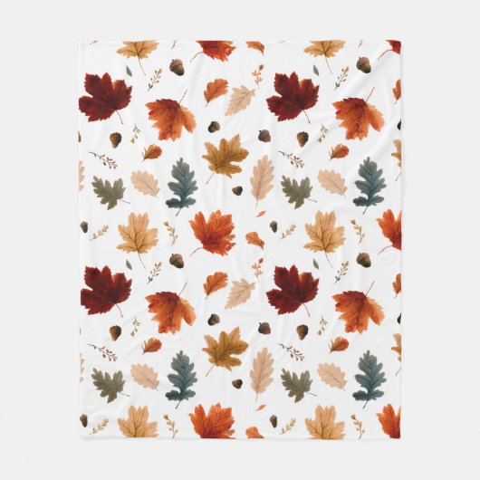 Herfstbladeren & eikenbladeren blad fleece deken (Voorkant)