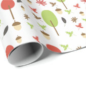 Herfstbladeren Eikenbomen Cadeaupapier (Rol Hoek)