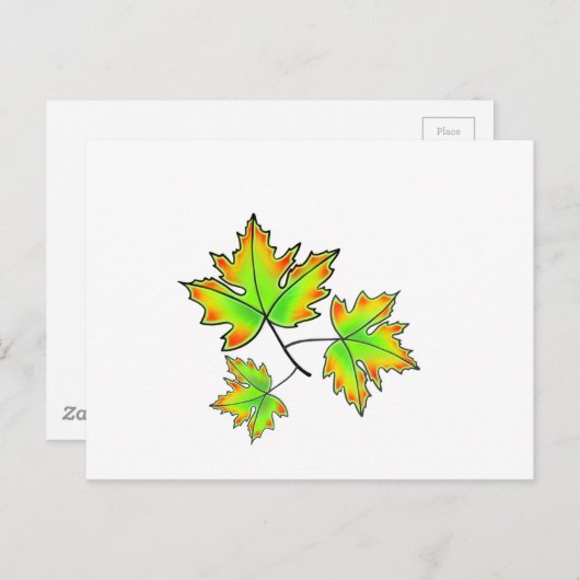 Herfstbladeren elegante herfst botanisch briefkaart (Voorkant / Achterkant)