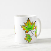Herfstbladeren elegante herfst botanisch koffiemok (Voorkant rechts)