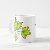 Herfstbladeren elegante herfst botanisch koffiemok (Voorkant links)