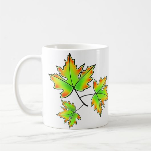 Herfstbladeren elegante herfst botanisch koffiemok (Links)