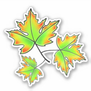 Herfstbladeren elegante herfst botanisch sticker