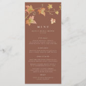Herfstbladeren Elegante Trouw- of Bruiloftsfeest Menu (Voorkant)