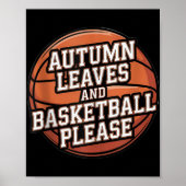 Herfstbladeren en basketbal alsjeblieft Herfst Lov Poster (Voorkant)