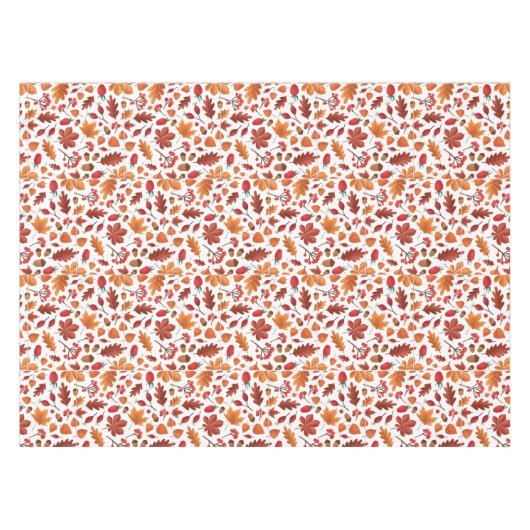 Herfstbladeren en bessen Patroon Thanksgiving Tafelkleed (Voorkant (Horizontaal))