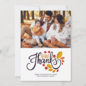 Herfstbladeren en bessen Thanksgiving foto Feestdagenkaart (Voorkant)