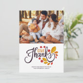 Herfstbladeren en bessen Thanksgiving foto Feestdagenkaart (Staand voorkant)