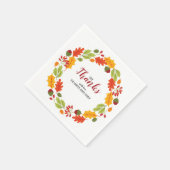 Herfstbladeren en bloei Thanksgiving Diner Servet (Hoek)