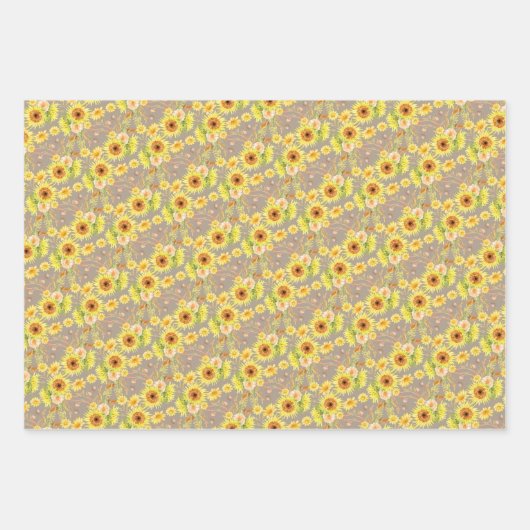 Herfstbladeren en bloemen, aquarel Bloemen Herfst Inpakpapier Vel (Voorkant 2)