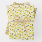 Herfstbladeren en bloemen, aquarel Bloemen Herfst Inpakpapier Vel (In situ)