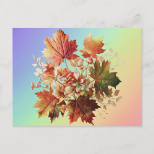 Herfstbladeren en -bloemen in Herfst Boeket Art Briefkaart