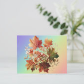 Herfstbladeren en -bloemen in Herfst Boeket Art Briefkaart (Staand voorkant)