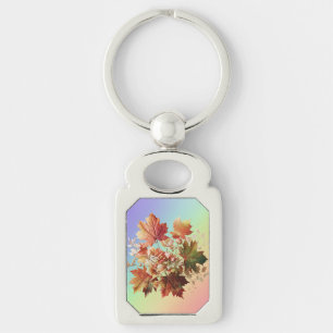 Herfstbladeren en -bloemen in Herfst Boeket Art Sleutelhanger