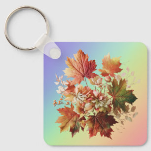 Herfstbladeren en -bloemen in Herfst Boeket Art Sleutelhanger
