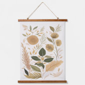 Herfstbladeren en bloemkunst hangend wandkleed (Voorkant)