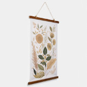 Herfstbladeren en bloemkunst hangend wandkleed (Gebogen)