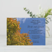 Herfstbladeren en Blue Sky Repetisal Dinner Invite Kaart (Staand voorkant)