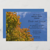 Herfstbladeren en Blue Sky Repetisal Dinner Invite Kaart (Voorkant / Achterkant)