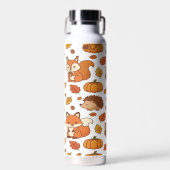 Herfstbladeren en bosdieren  waterfles (Voorkant)