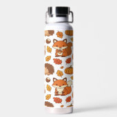 Herfstbladeren en bosdieren  waterfles (Achterkant)