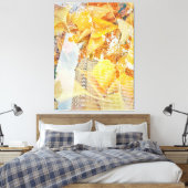 Herfstbladeren en bouwgevel canvas afdruk (Insitu (Slaapkamer))