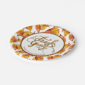 Herfstbladeren en bruine tekst ontwerp-Bedankt gev Papieren Bordje (Gekanteld)