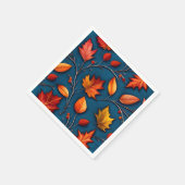 Herfstbladeren en denim servet (Hoek)