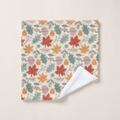 herfstbladeren en eikels bad handdoek (Wasdoekje)