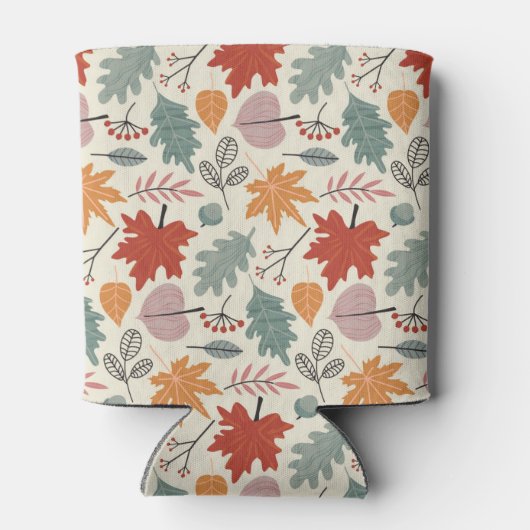  herfstbladeren en eikels blikjeskoeler (Achterkant)