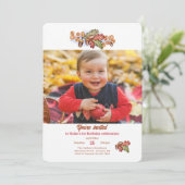 Herfstbladeren en eikels Foto Uitnodiging (Staand voorkant)