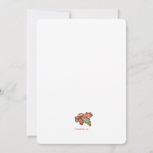 Herfstbladeren en eikels Foto Uitnodiging (Achterkant)