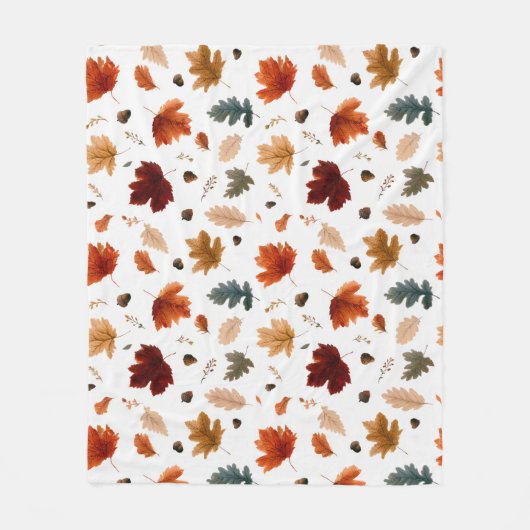 Herfstbladeren en eikels Herfstloof Fleece Deken (Voorkant)