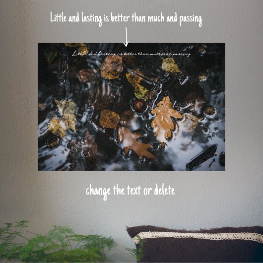 Herfstbladeren en eikels in mysterieuze wateren poster