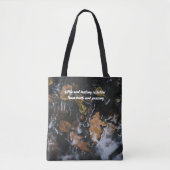 Herfstbladeren en eikels in mysterieuze wateren tote bag (Voorkant)