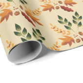 Herfstbladeren en eikels inpakpapier (Rol Hoek)