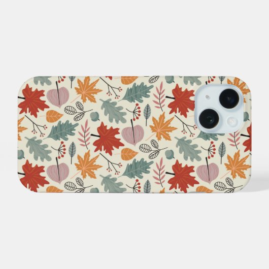  herfstbladeren en eikels iPhone 15 case (Achterkant horizontaal)