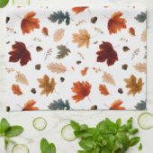 Herfstbladeren en eikels Keukenhanddoek (Gevouwen)