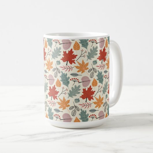  herfstbladeren en eikels koffiemok (Voorkant rechts)